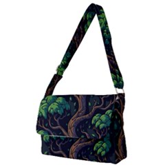 Tree Nature Cartoon Drawing Comic Full Print Messenger Bag (s)