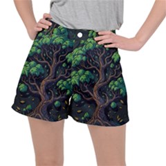 Tree Nature Cartoon Drawing Comic Ripstop Shorts