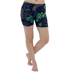 Tree Nature Cartoon Drawing Comic Lightweight Velour Yoga Shorts