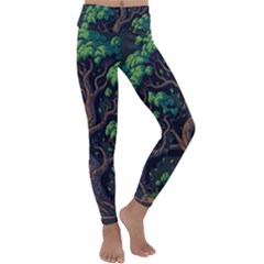 Tree Nature Cartoon Drawing Comic Kids  Lightweight Velour Classic Yoga Leggings