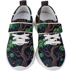 Tree Nature Cartoon Drawing Comic Kids  Velcro Strap Shoes