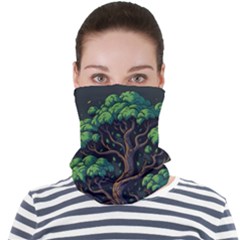 Tree Nature Cartoon Drawing Comic Face Seamless Bandana (adult)