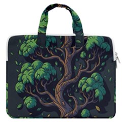 Tree Nature Cartoon Drawing Comic Macbook Pro 16  Double Pocket Laptop Bag  by Jancukart