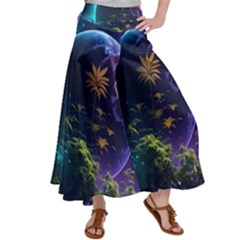 Fantasy People Mysticism Composing Satin Palazzo Pants