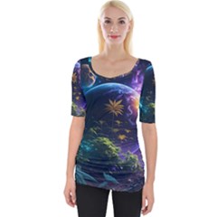 Fantasy People Mysticism Composing Wide Neckline Tee