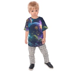 Fantasy People Mysticism Composing Kids  Raglan Tee