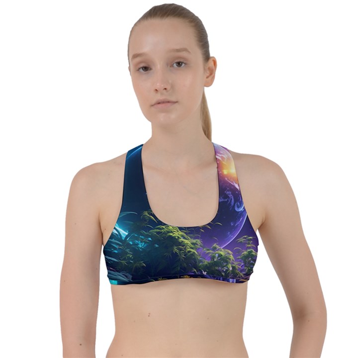 Fantasy People Mysticism Composing Criss Cross Racerback Sports Bra