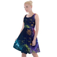 Fantasy People Mysticism Composing Knee Length Skater Dress