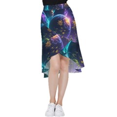 Fantasy People Mysticism Composing Frill Hi Low Chiffon Skirt