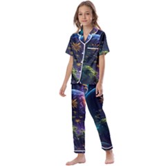 Fantasy People Mysticism Composing Kids  Satin Short Sleeve Pajamas Set by Jancukart