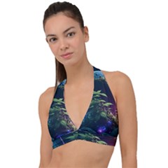 Fantasypeople Mysticism Composing Halter Plunge Bikini Top