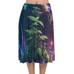 Fantasypeople Mysticism Composing Velvet Flared Midi Skirt