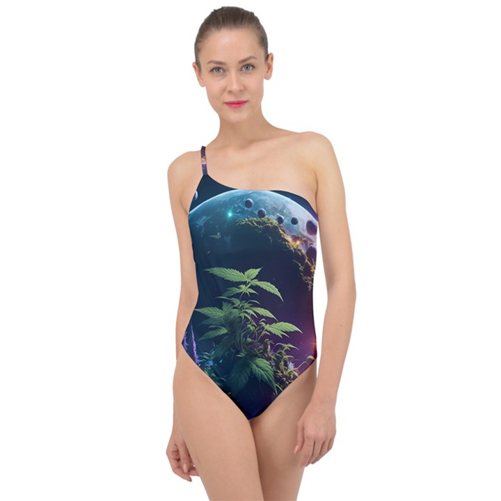 Fantasypeople Mysticism Composing Classic One Shoulder Swimsuit