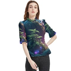 Fantasypeople Mysticism Composing Frill Neck Blouse