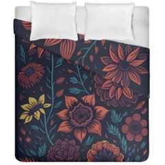 Flower Art Drawing Painting Spring Duvet Cover Double Side (California King Size)