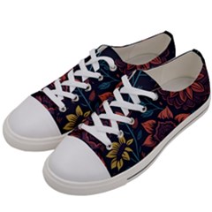 Flower Art Drawing Painting Spring Men s Low Top Canvas Sneakers