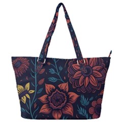 Flower Art Drawing Painting Spring Full Print Shoulder Bag by Jancukart