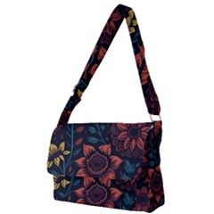 Flower Art Drawing Painting Spring Full Print Messenger Bag (L)