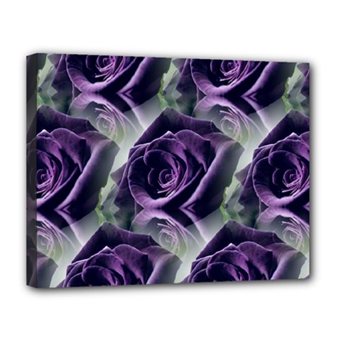 Purple Flower Rose Petals Plant Canvas 14  X 11  (stretched)