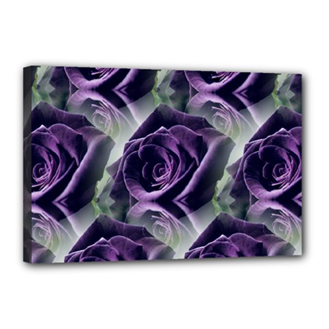 Purple Flower Rose Petals Plant Canvas 18  X 12  (stretched)