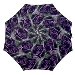 Purple Flower Rose Petals Plant Straight Umbrellas by Jancukart