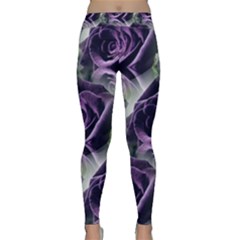 Purple Flower Rose Petals Plant Classic Yoga Leggings