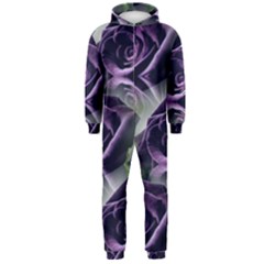 Purple Flower Rose Petals Plant Hooded Jumpsuit (men) by Jancukart