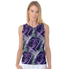 Purple Flower Rose Petals Plant Women s Basketball Tank Top