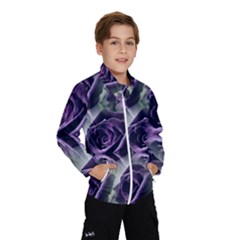 Purple Flower Rose Petals Plant Kids  Windbreaker