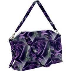 Purple Flower Rose Petals Plant Canvas Crossbody Bag