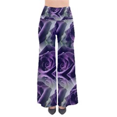 Purple Flower Rose Petals Plant So Vintage Palazzo Pants