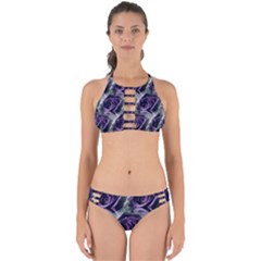 Purple Flower Rose Petals Plant Perfectly Cut Out Bikini Set