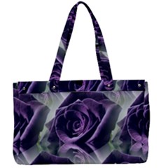 Purple Flower Rose Petals Plant Canvas Work Bag