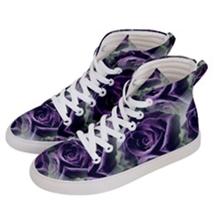 Purple Flower Rose Petals Plant Men s Hi-top Skate Sneakers