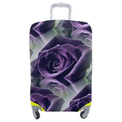 Purple Flower Rose Petals Plant Luggage Cover (medium) by Jancukart