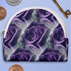 Purple Flower Rose Petals Plant Horseshoe Style Canvas Pouch by Jancukart