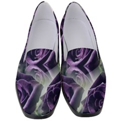 Purple Flower Rose Petals Plant Women s Classic Loafer Heels