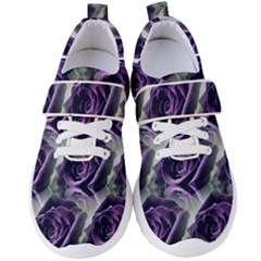 Purple Flower Rose Petals Plant Women s Velcro Strap Shoes