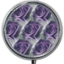 Purple Flower Rose Petals Plant Mini Round Pill Box View1