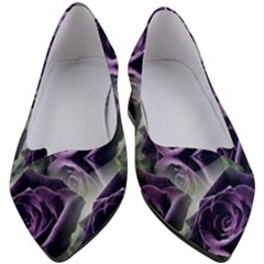 Purple Flower Rose Petals Plant Women s Block Heels 