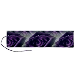 Purple Flower Rose Petals Plant Roll Up Canvas Pencil Holder (l) by Jancukart