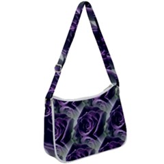 Purple Flower Rose Petals Plant Zip Up Shoulder Bag by Jancukart