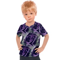 Purple Flower Rose Petals Plant Kids  Sports Tee