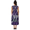 Purple Flower Rose Petals Plant Sleeveless Round Neck Midi Dress View4