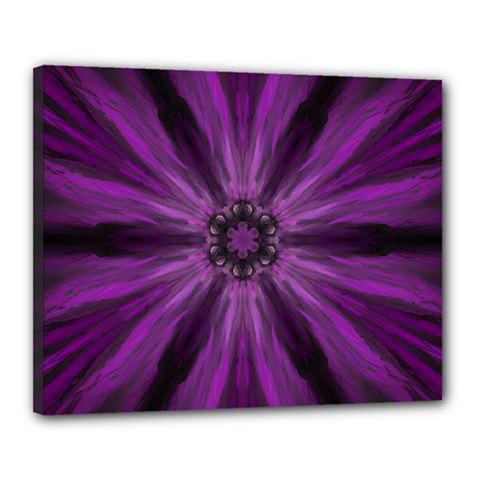 Pattern Purple Symmetry Dark Canvas 20  X 16  (stretched)