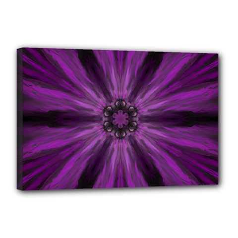 Pattern Purple Symmetry Dark Canvas 18  X 12  (stretched)