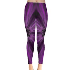 Pattern Purple Symmetry Dark Leggings  by Jancukart