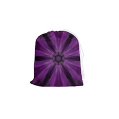 Pattern Purple Symmetry Dark Drawstring Pouch (small)