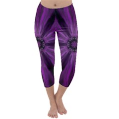 Pattern Purple Symmetry Dark Capri Winter Leggings 