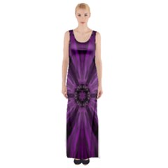 Pattern Purple Symmetry Dark Thigh Split Maxi Dress